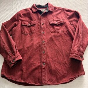 Casual Men's Burgundy Button-Down Shirt